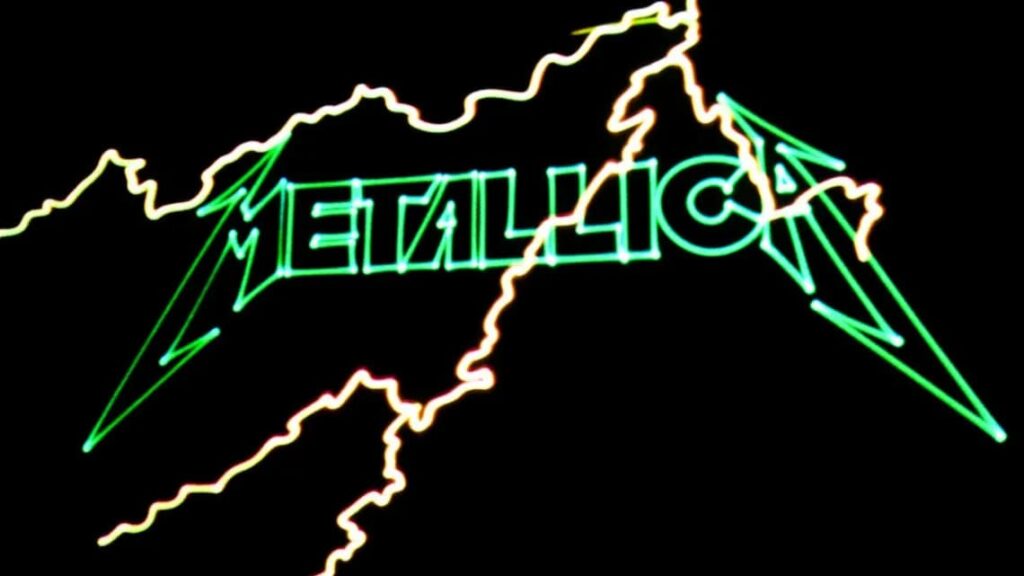 "Metallica" logo in neon light