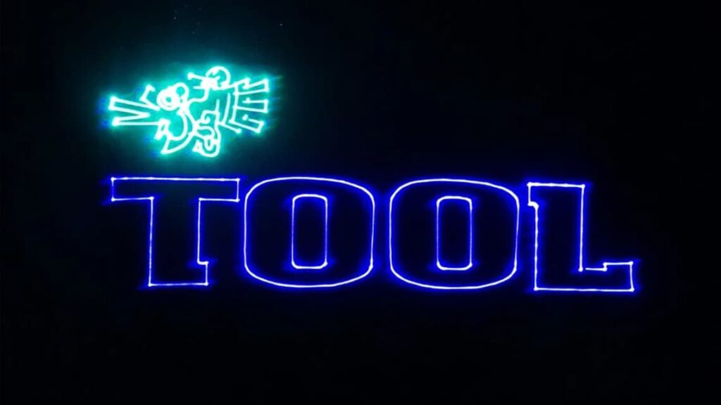 Tool logo in neon light
