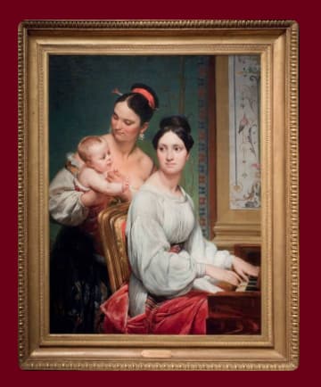 a painting of two women and a baby